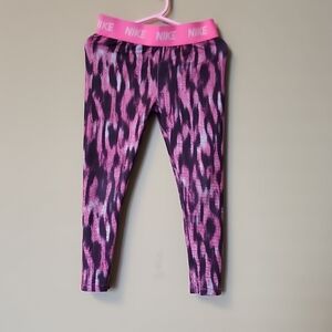 Nike Pink and Black Kids Leggings 5/6 Years